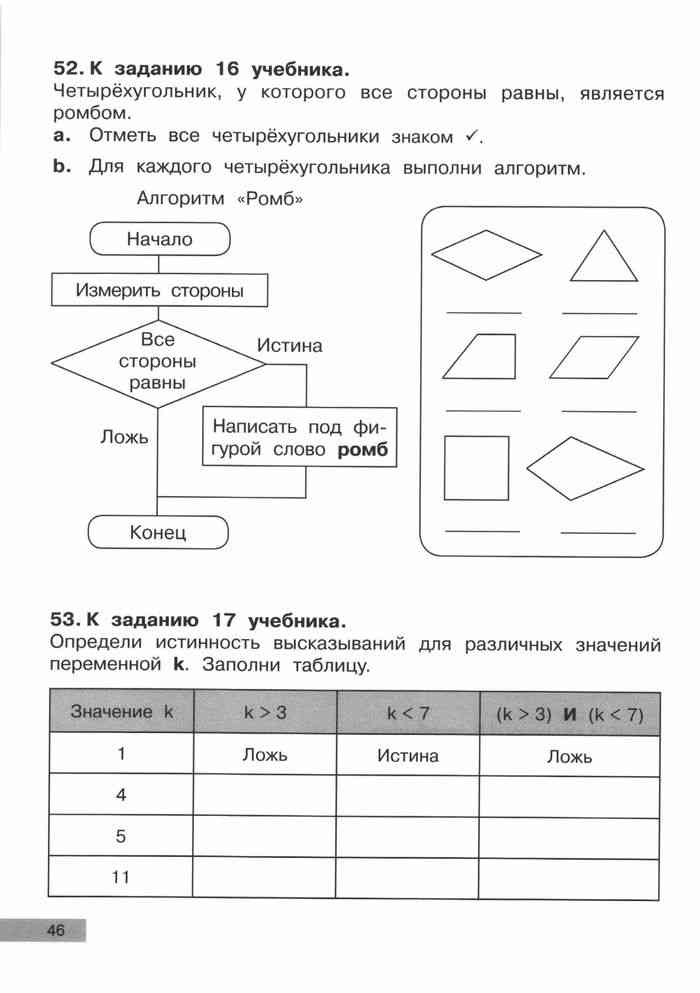 Информатика 3 класс страница. Информатика 3 класс Бененсон задание 4. Информатика 3 класс рабочая тетрадь Бененсон. Алгоритмы 3 класс Информатика. Алгоритм ромб Информатика.