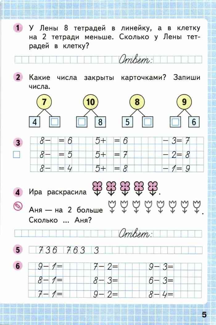 Рабочая тетрадь по математике 1 класс картинки