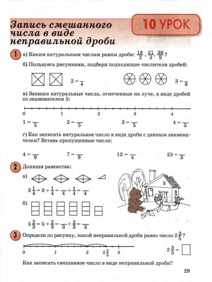 Математика 2 класса петерсон 4 урок. Петерсон 4 класс учебник дроби. Запись смешанного числа в виде неправильной дроби 4. Смешанные числа 4 класс Петерсон. Дроби 4 класс Петерсон.