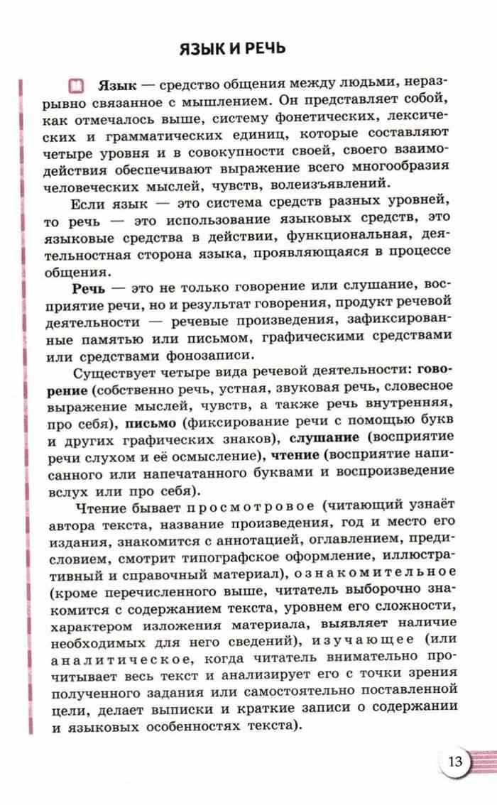 Учебник Русский язык 10-11 класс Власенков Рыбченкова читать онлайн